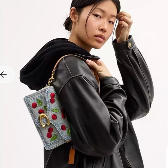 NWT Coach SMALL Cherry Denim Tabby 20 Shoulder Bag Crossbody - Picture 2 of 16